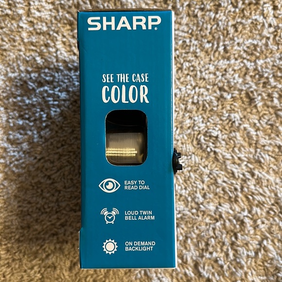 Sharp Twin Bell Quartz Analog Alarm Clock, Silver Brushed Metal, SPC800 NIB - Picture 2 of 4